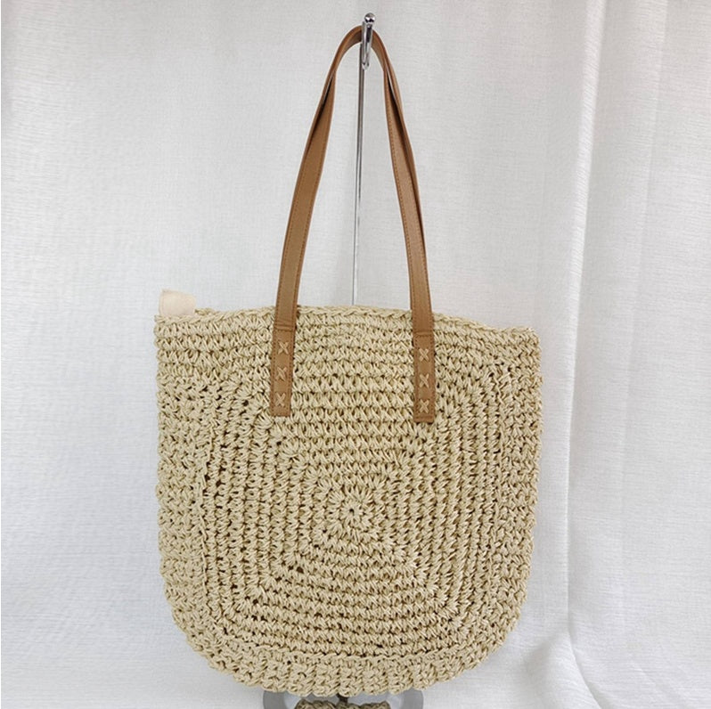 Large Capacity Straw Beach Shoulder Bag