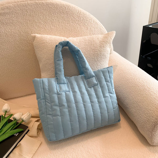 Women's Large-capacity Soft Striped Portable And Fashion Handbag