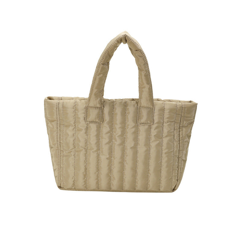 Women's Large-capacity Soft Striped Portable And Fashion Handbag