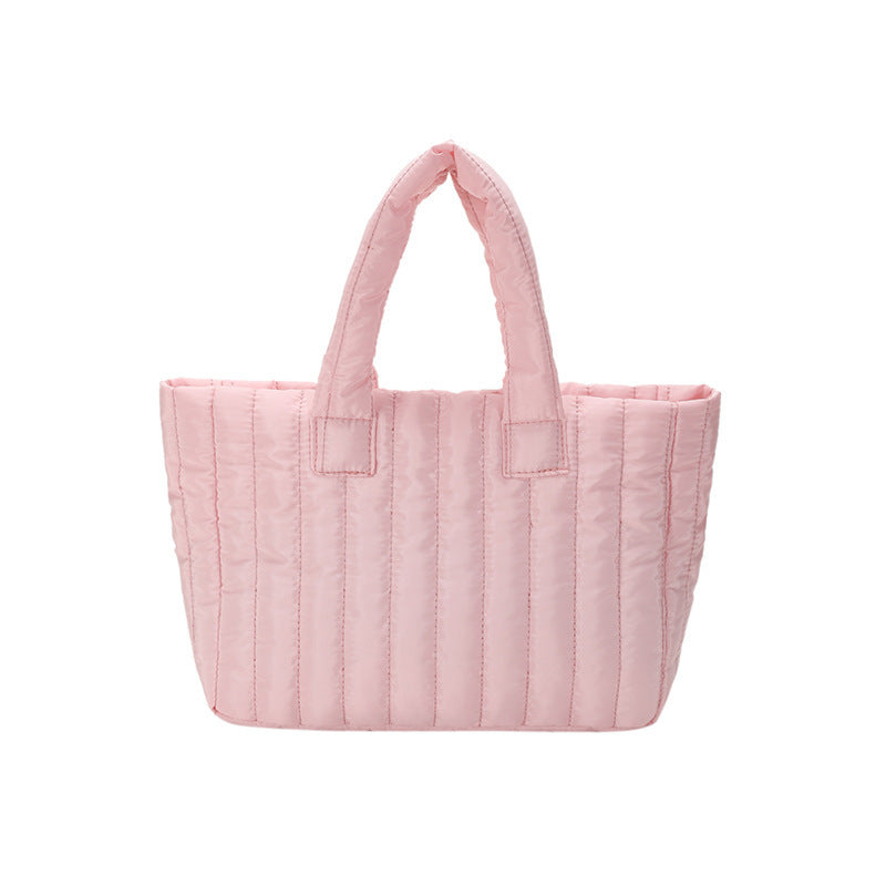 Women's Large-capacity Soft Striped Portable And Fashion Handbag