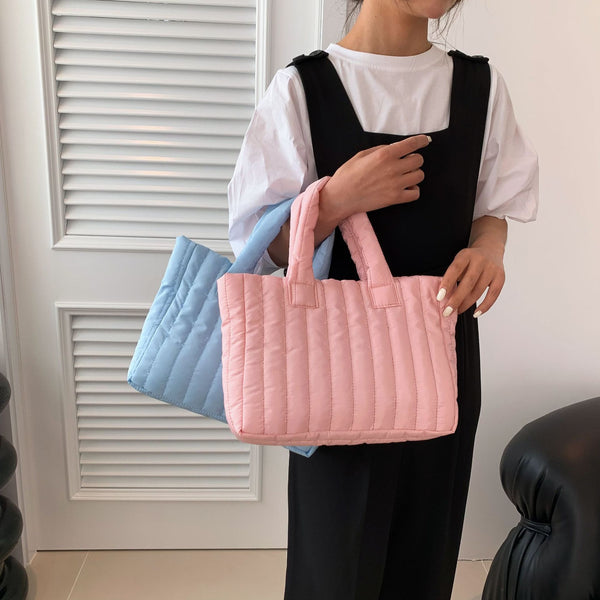 Women's Large-capacity Soft Striped Portable And Fashion Handbag