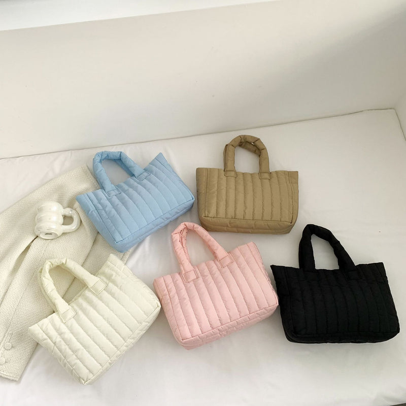 Women's Large-capacity Soft Striped Portable And Fashion Handbag