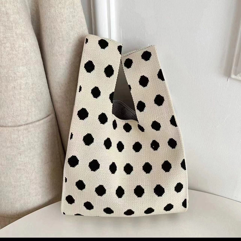 Women's Fashion Striped Woven Large Capacity Handbag