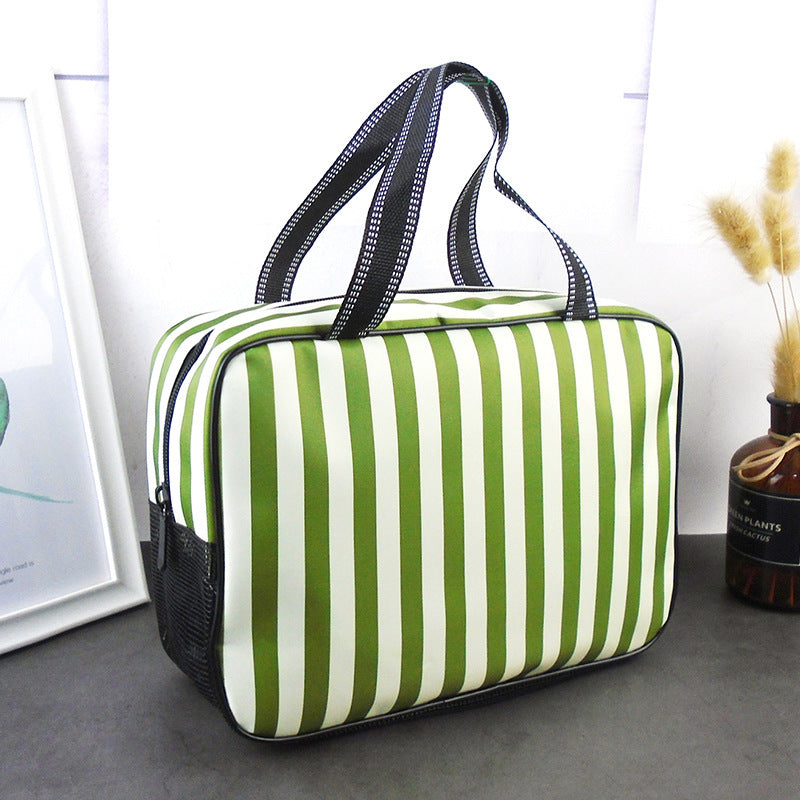 Striped Large Capacity Striped Toiletry Bag Bath Basket