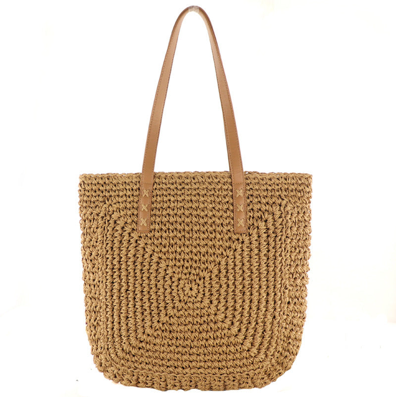 Large Capacity Straw Beach Shoulder Bag